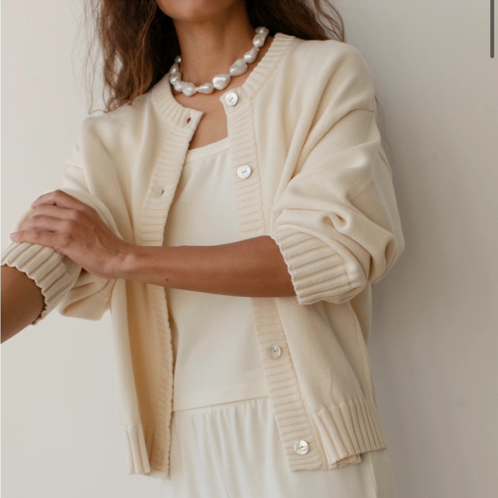 NWOT DONNI The Cotton Knit Cardigan - Picture 4 of 8